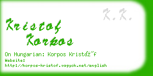 kristof korpos business card